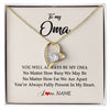 Forever Love Necklace 18K Yellow Gold Finish | Personalized Oma Necklace From Grandkids Granddaughter Grandson You're Always In My Heart Oma Birthday Mothers Day Christmas Customized Gift Box Message Card | teecentury
