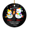 Personalized Our First Christmas 2022 Married Engagement Couple LGBTQ Christmas Snowman Gay Lesbian Love is Pride Customized Christmas Tree Ornament Ornament | Teecentury.com