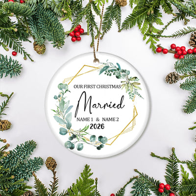 Personalized Our First Christmas Ornament First 1st Christmas Married Custom Name Decoration (23) Customized Ornament | teecentury