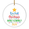 Personalized Our First Christmas Together 2022 1st Christmas Tree Wedding Celebration Marriage Holiday Party Customized Christmas Tree Ornament Ornament | Teecentury.com