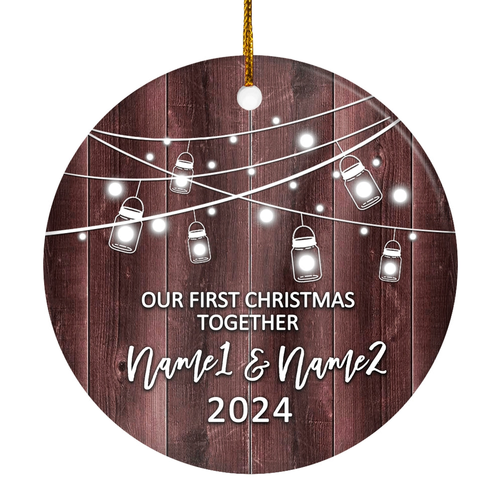 Personalized Our First Christmas Together 2022 Ornament Established Couple Keepsake Boyfriend Girlfriend Rustic Gift for Couples 4 Christmas Tree Ornament Ornament | Teecentury.com