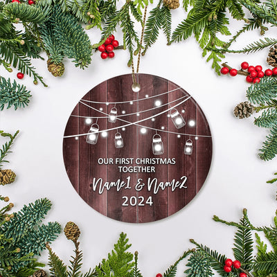 Personalized Our First Christmas Together 2022 Ornament Established Couple Keepsake Boyfriend Girlfriend Rustic Gift for Couples 4 Christmas Tree Ornament Ornament | Teecentury.com