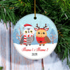 Personalized Owl Brother or Sister Christmas Ornament for Siblings Little Brother Sister with Names Customized Christmas Tree Ornament Ornament | Teecentury.com