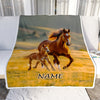 Personalized Running Horse Blanket Custom Name Equestrian Sport For Horse Boy Girl Men Women Birthday Christmas Customized Fleece Blanket Blanket | Teecentury.com