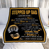 Personalized Stepped Up Dad Blanket From Daughter Son Happy Fathers Day Blanket Gift For Step Dad Bonus Dad Birthday Christmas Customized Fleece Throw Blanket | teecentury