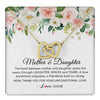 Interlocking Hearts Necklace 18K Yellow Gold Finish | 1 | Personalized The Bond Between Mother And Daughter Necklace Thank You Love Mom Jewelry Birthday Mothers Day Christmas Customized Gift Box Message Card | teecentury