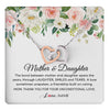 Interlocking Hearts Necklace Stainless Steel & Rose Gold Finish | 1 | Personalized The Bond Between Mother And Daughter Necklace Thank You Love Mom Jewelry Birthday Mothers Day Christmas Customized Gift Box Message Card | teecentury