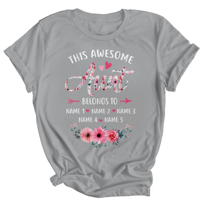 Personalized This Awesome Aunt Belongs To Custom Kids Name Floral Aunt Mothers Day Birthday Christmas Shirt & Tank Top | teecentury