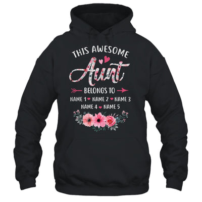 Personalized This Awesome Aunt Belongs To Custom Kids Name Floral Aunt Mothers Day Birthday Christmas Shirt & Tank Top | teecentury