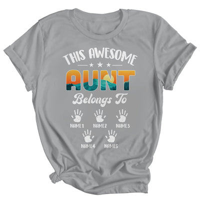 Personalized This Awesome Aunt Belongs To Custom Kids Name Vintage Mothers Day Birthday Christmas Shirt & Tank Top | teecentury