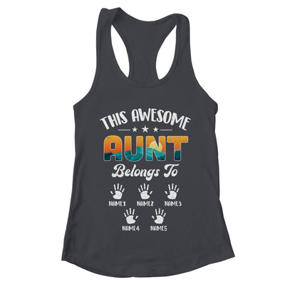 Personalized This Awesome Aunt Belongs To Custom Kids Name Vintage Mothers Day Birthday Christmas Shirt & Tank Top | teecentury
