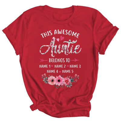 Personalized This Awesome Auntie Belongs To Custom Kids Name Floral Auntie Mothers Day Birthday Christmas Shirt & Tank Top | teecentury