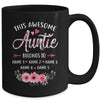 Personalized This Awesome Auntie Belongs To Custom Kids Name Floral Auntie Mothers Day Birthday Christmas Mug | teecentury