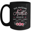 Personalized This Awesome Auntie Belongs To Custom Kids Name Floral Auntie Mothers Day Birthday Christmas Mug | teecentury