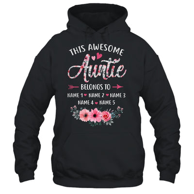 Personalized This Awesome Auntie Belongs To Custom Kids Name Floral Auntie Mothers Day Birthday Christmas Shirt & Tank Top | teecentury