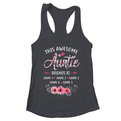 Personalized This Awesome Auntie Belongs To Custom Kids Name Floral Auntie Mothers Day Birthday Christmas Shirt & Tank Top | teecentury