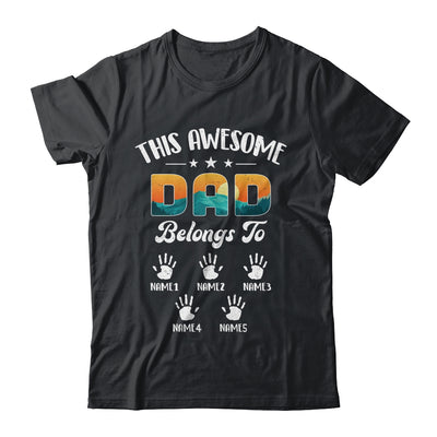 Personalized This Awesome Dad Belongs To Custom Kids Name Vintage Fathers Day Birthday Christmas Shirt & Hoodie | teecentury