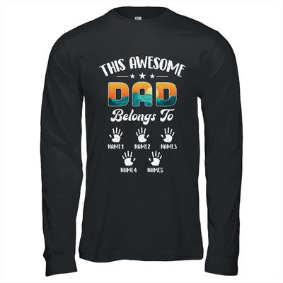 Personalized This Awesome Dad Belongs To Custom Kids Name Vintage Fathers Day Birthday Christmas Shirt & Hoodie | teecentury