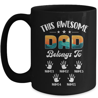 Personalized This Awesome Dad Belongs To Custom Kids Name Vintage Fathers Day Birthday Christmas Mug | teecentury