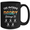 Personalized This Awesome Daddy Belongs To Custom Kids Name Vintage Fathers Day Birthday Christmas Mug | teecentury