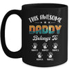 Personalized This Awesome Daddy Belongs To Custom Kids Name Vintage Fathers Day Birthday Christmas Mug | teecentury