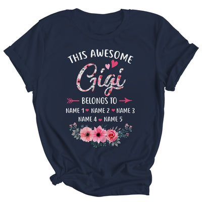 Personalized This Awesome Gigi Belongs To Custom Kids Name Floral Gigi Mothers Day Birthday Christmas Shirt & Tank Top | teecentury