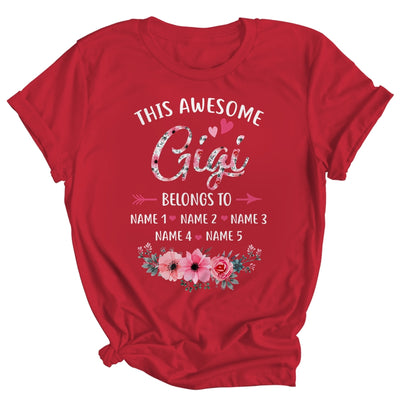 Personalized This Awesome Gigi Belongs To Custom Kids Name Floral Gigi Mothers Day Birthday Christmas Shirt & Tank Top | teecentury