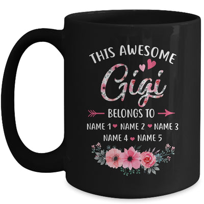 Personalized This Awesome Gigi Belongs To Custom Kids Name Floral Gigi Mothers Day Birthday Christmas Mug | teecentury