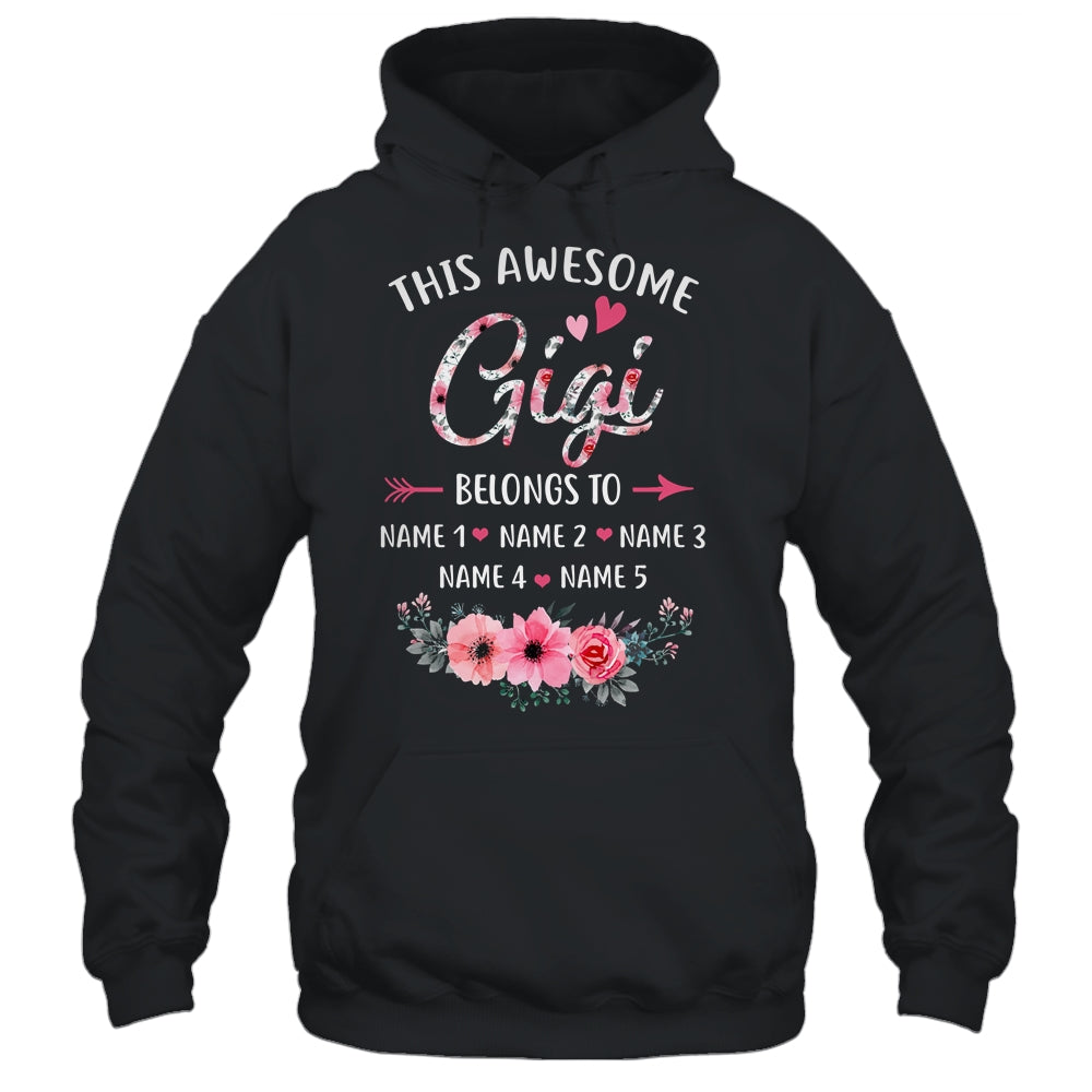 Personalized This Awesome Gigi Belongs To Custom Kids Name Floral Gigi Mothers Day Birthday Christmas Shirt & Tank Top | teecentury