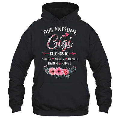 Personalized This Awesome Gigi Belongs To Custom Kids Name Floral Gigi Mothers Day Birthday Christmas Shirt & Tank Top | teecentury