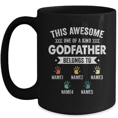 Personalized This Awesome Godfather Belongs To Custom Kids Name Color Hand Fathers Day Birthday Christmas Mug | teecentury