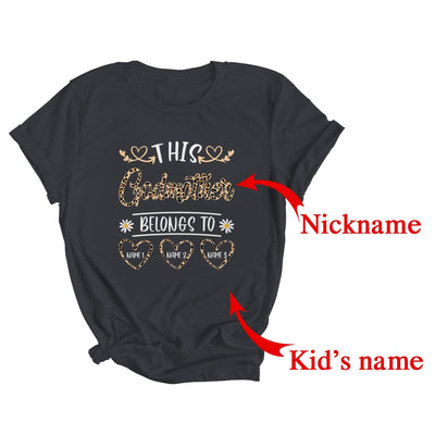 Personalized This Awesome Godmother Belongs To Custom Kids Name Leopard Mothers Day Birthday Christmas Shirt & Tank Top | Custom | teecentury