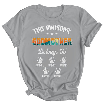 Personalized This Awesome Godmother Belongs To Custom Kids Name Vintage Mothers Day Birthday Christmas Shirt & Tank Top | teecentury