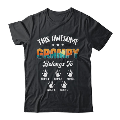 Personalized This Awesome Grampy Belongs To Custom Kids Name Vintage Fathers Day Birthday Christmas Shirt & Hoodie | teecentury
