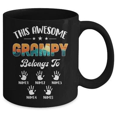 Personalized This Awesome Grampy Belongs To Custom Kids Name Vintage Fathers Day Birthday Christmas Mug | teecentury