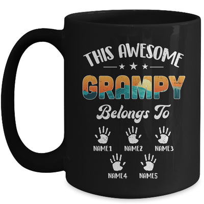 Personalized This Awesome Grampy Belongs To Custom Kids Name Vintage Fathers Day Birthday Christmas Mug | teecentury