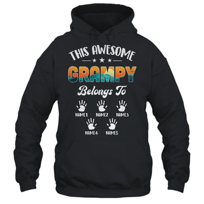 Personalized This Awesome Grampy Belongs To Custom Kids Name Vintage Fathers Day Birthday Christmas Shirt & Hoodie | teecentury