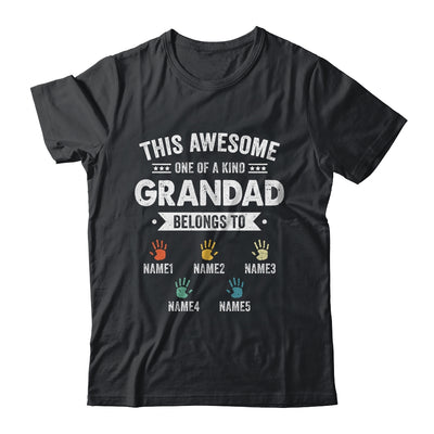 Personalized This Awesome Grandad Belongs To Custom Grandkids Name Color Hand Fathers Day Birthday Christmas Shirt & Hoodie | teecentury