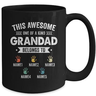 Personalized This Awesome Grandad Belongs To Custom Grandkids Name Color Hand Fathers Day Birthday Christmas Mug | teecentury