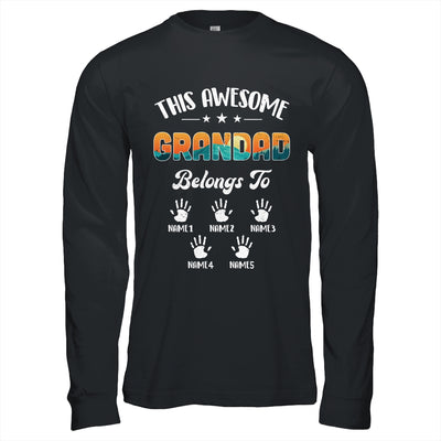 Personalized This Awesome Grandad Belongs To Custom Kids Name Vintage Fathers Day Birthday Christmas Shirt & Hoodie | teecentury