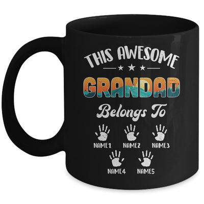 Personalized This Awesome Grandad Belongs To Custom Kids Name Vintage Fathers Day Birthday Christmas Mug | teecentury