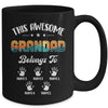 Personalized This Awesome Grandad Belongs To Custom Kids Name Vintage Fathers Day Birthday Christmas Mug | teecentury