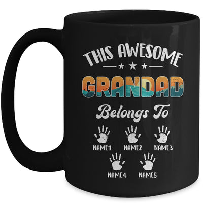 Personalized This Awesome Grandad Belongs To Custom Kids Name Vintage Fathers Day Birthday Christmas Mug | teecentury