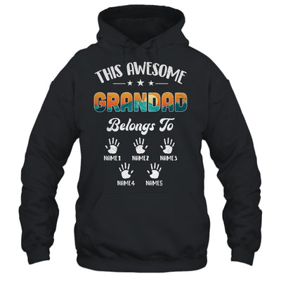 Personalized This Awesome Grandad Belongs To Custom Kids Name Vintage Fathers Day Birthday Christmas Shirt & Hoodie | teecentury