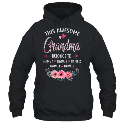 Personalized This Awesome Grandma Belongs To Custom Kids Name Floral Grandma Mothers Day Birthday Christmas Shirt & Tank Top | teecentury