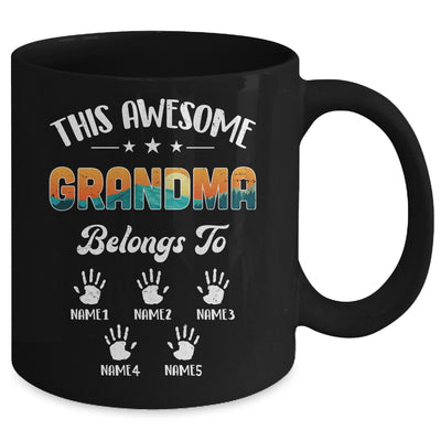 Personalized This Awesome Grandma Belongs To Custom Kids Name Vintage Mothers Day Birthday Christmas Mug | teecentury