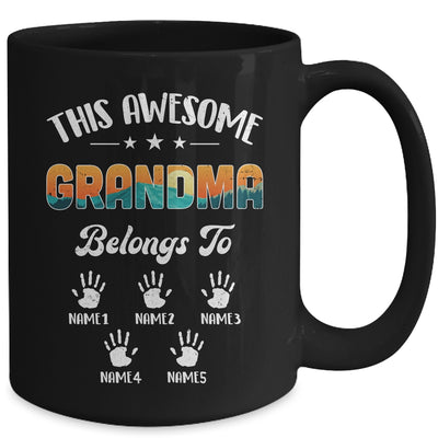 Personalized This Awesome Grandma Belongs To Custom Kids Name Vintage Mothers Day Birthday Christmas Mug | teecentury
