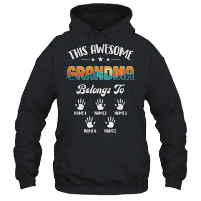 Personalized This Awesome Grandma Belongs To Custom Kids Name Vintage Mothers Day Birthday Christmas Shirt & Tank Top | teecentury
