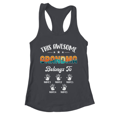 Personalized This Awesome Grandma Belongs To Custom Kids Name Vintage Mothers Day Birthday Christmas Shirt & Tank Top | teecentury