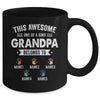 Personalized This Awesome Grandpa Belongs To Custom Grandkids Name Color Hand Fathers Day Birthday Christmas Mug | teecentury